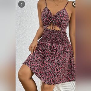 Cut out Floral print dress, New, small